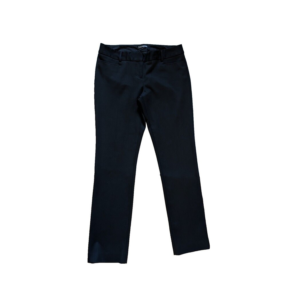 Women's Express Black Columnist Flat Front Career Pants 6R